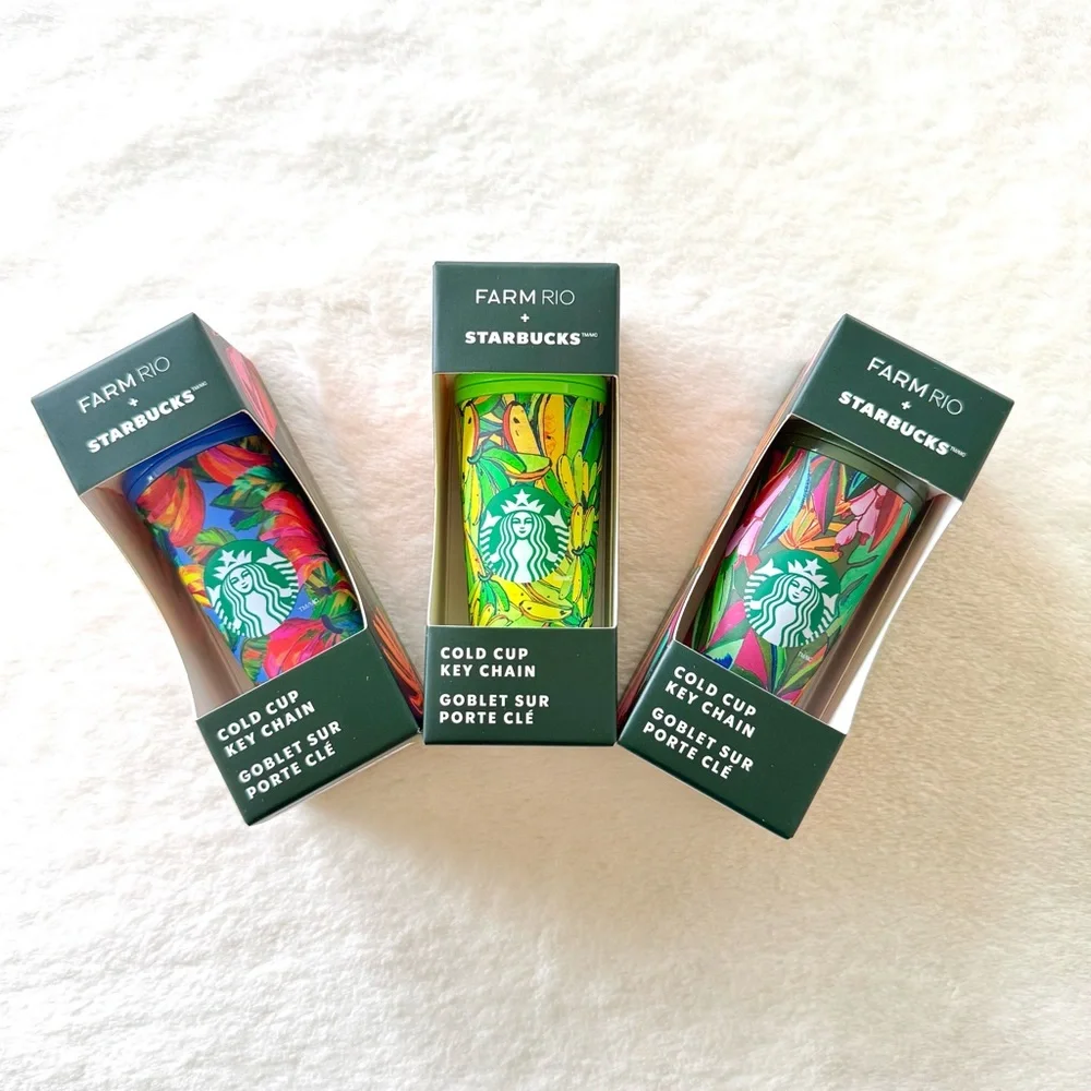 ✨HP✨ FARM Rio x Starbucks Cold Cup Key Chain Set